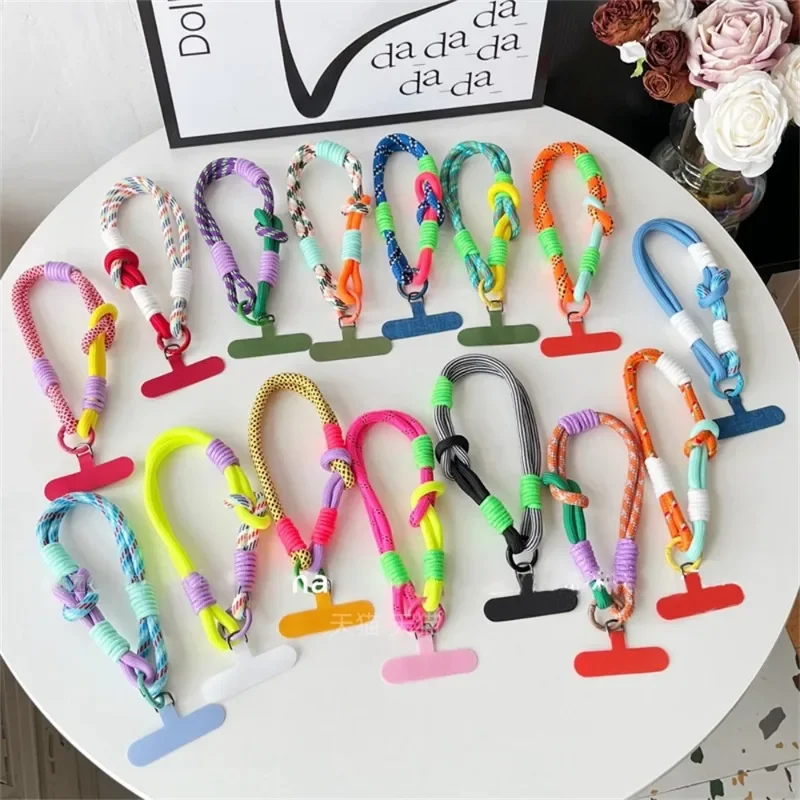 Cute Mobile Phone Lanyard Hanging Decoration Can Be Carried Twist Rope Anti-loss Pendant Fashion Strong Short Wrist Straps Band