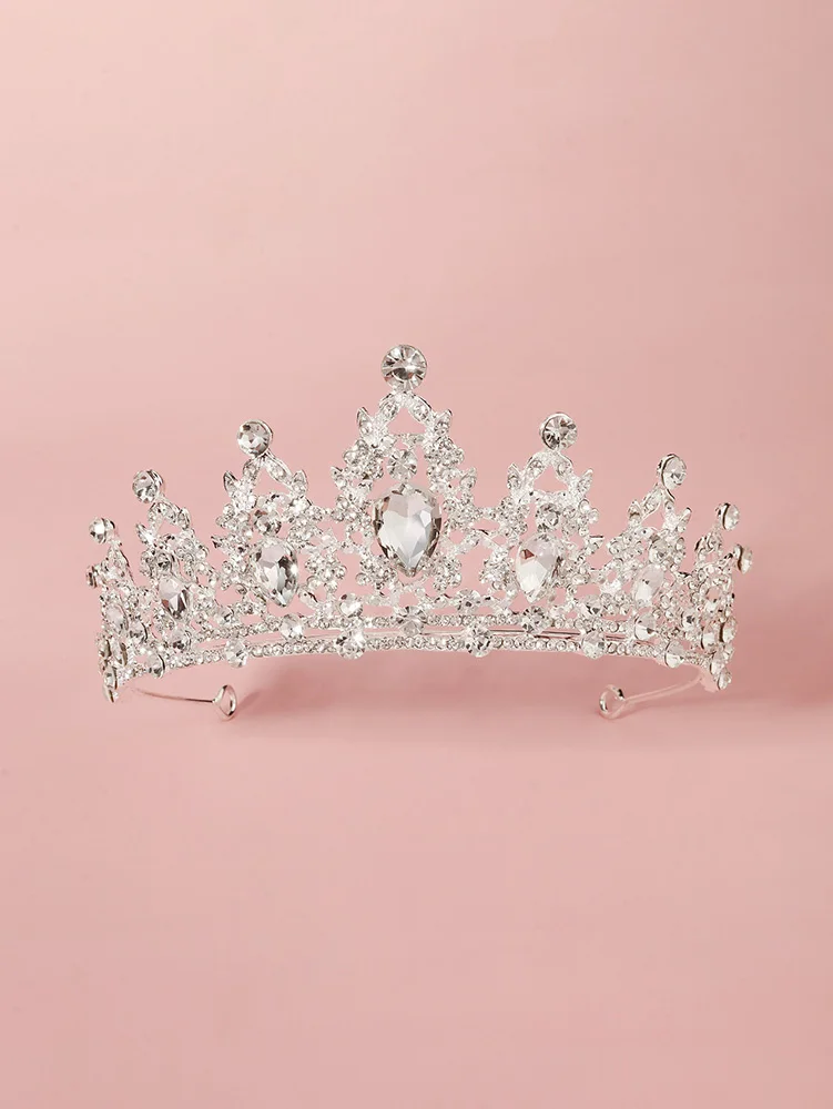 Mode Schwarz Kristall Haar Krone für Frauen Haar Zubehör Prom Gold Farbe Tiaras und Kronen Braut Haar Schmuck Geschenke – Detail 19