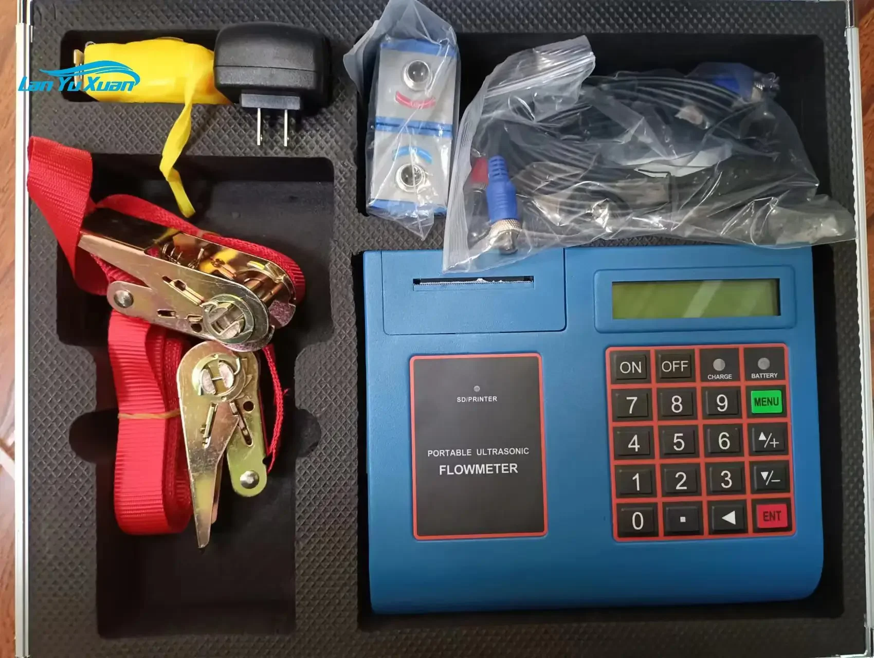 HH-2000F مقياس الجريان بالموجات فوق الصوتية المحمول القابل للطباعة والقابل لإعادة الشحن