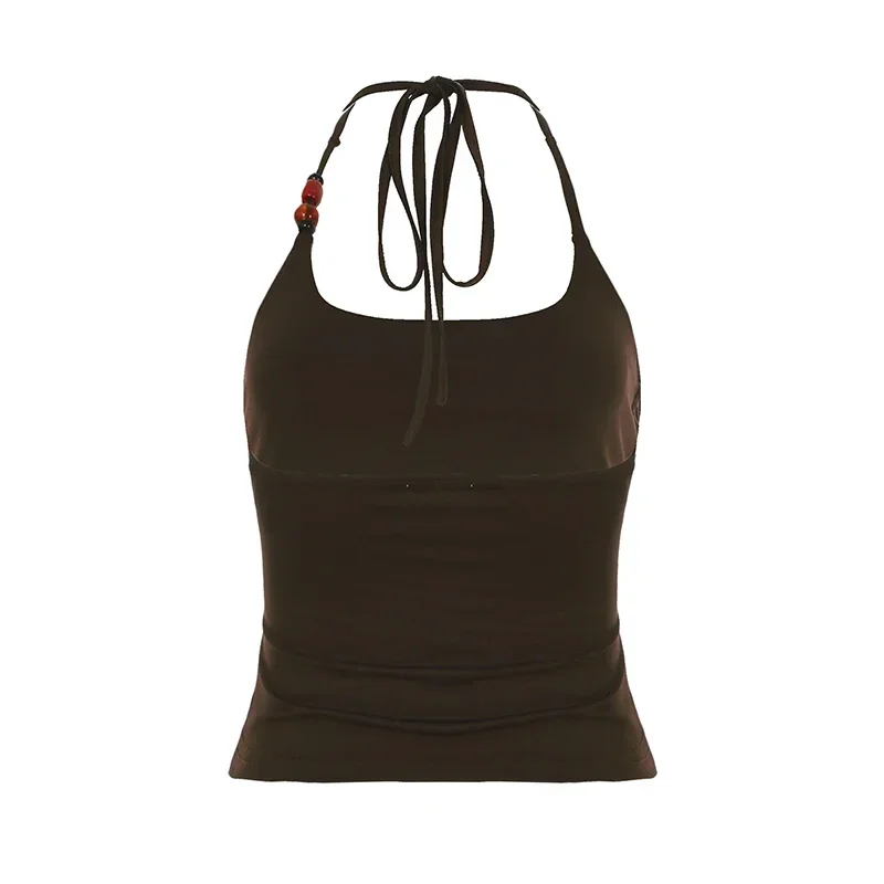 أزياء عارضة عطلة نمط المرأة الرسن قمم الصلبة عارية الذراعين نحيل الرسن الديكور الرجعية البلوزات الجديدة