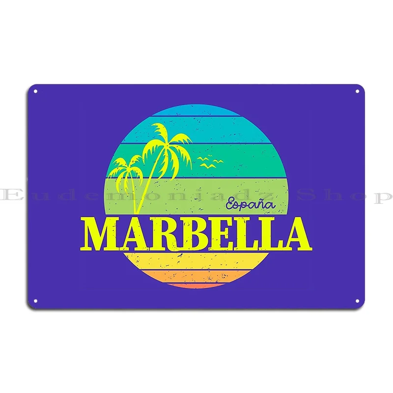 Marbella Malaga Metal Signs Kitchen Custom Club Bar Plaques Tin Sign Poster