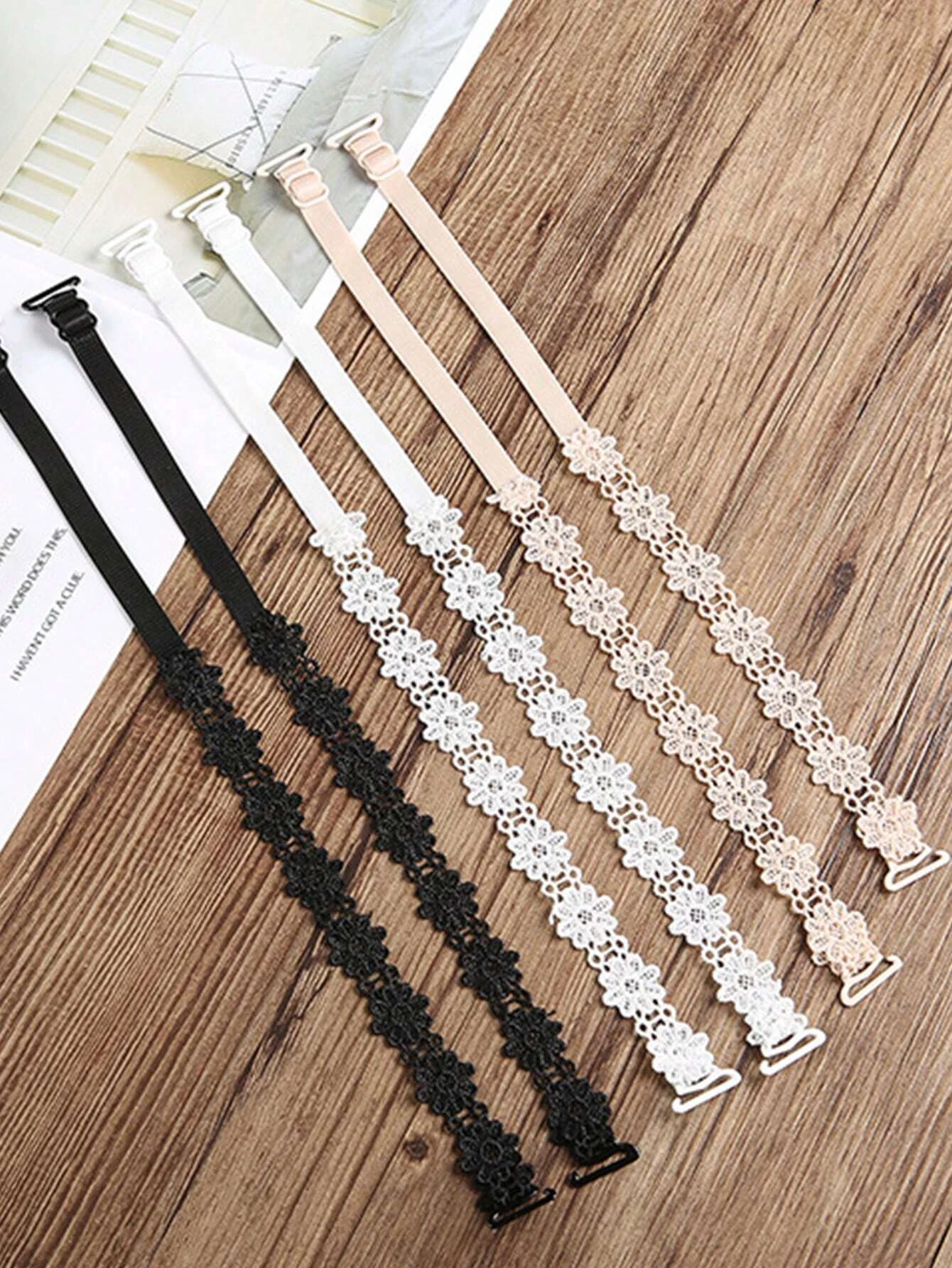 1/3Pairs Lace Flower Decor Bra Straps, Adjustable Versatile Anti-Slip Shoulder Strap For Women's Lingerie And Bra Accessories