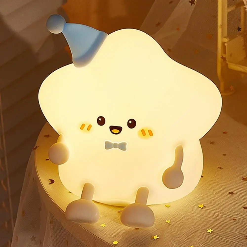 

Милый милый мультяшный звездный сенсорный светильник, перезаряжаемый светодиодный ночник с длительным сроком службы, мягкая силиконовая красочная лампа для спальни