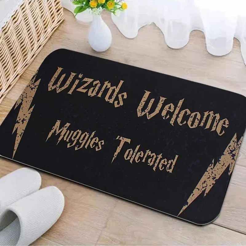 Welcome Door Mat Bathroom Area Non-Slip Absorbent Carpet Wizard Muggle Hallway Decor Carpet Home Decor Entrance Door Mat