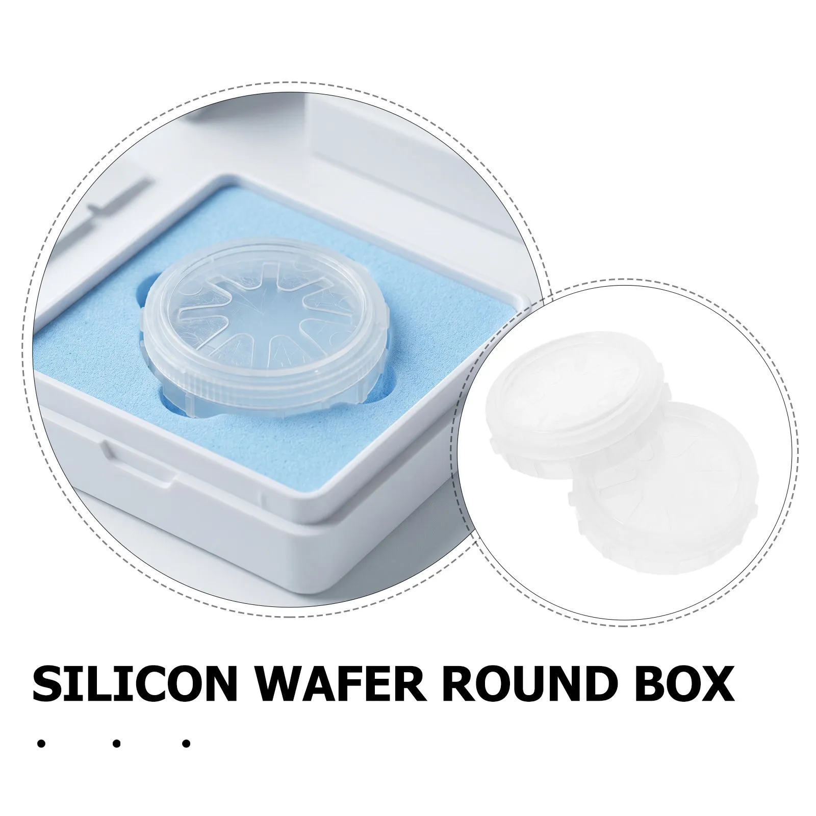 2Pcs Silicon Wafer Carrier Case 1 Inch Cleanroom Storage Box Transparent Includes Container Cover Spring Semiconductor Wafer