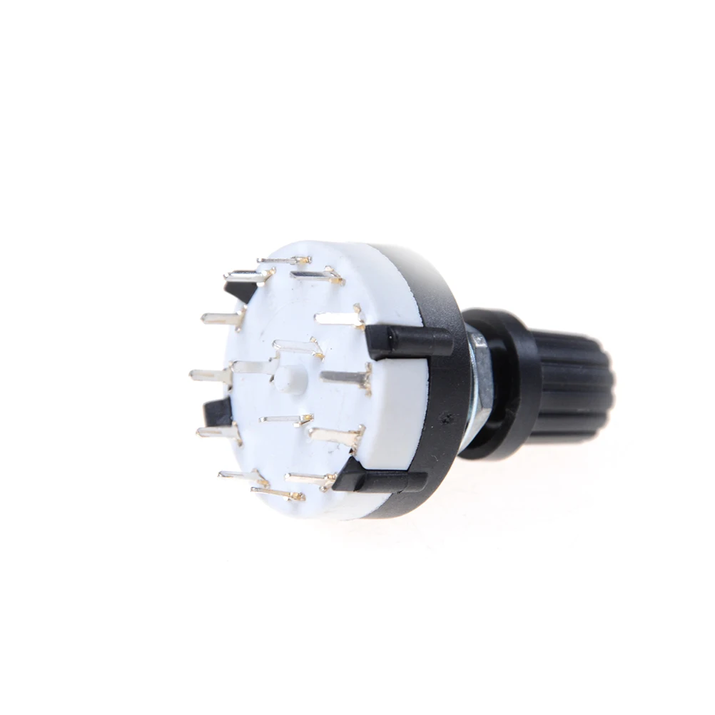 3P4T 3 Pole 4 Position Single Wafer Band Selector Rotary Switch Black Panel Wire 3 Pole 4 Way PCB Mount Rotary Switch