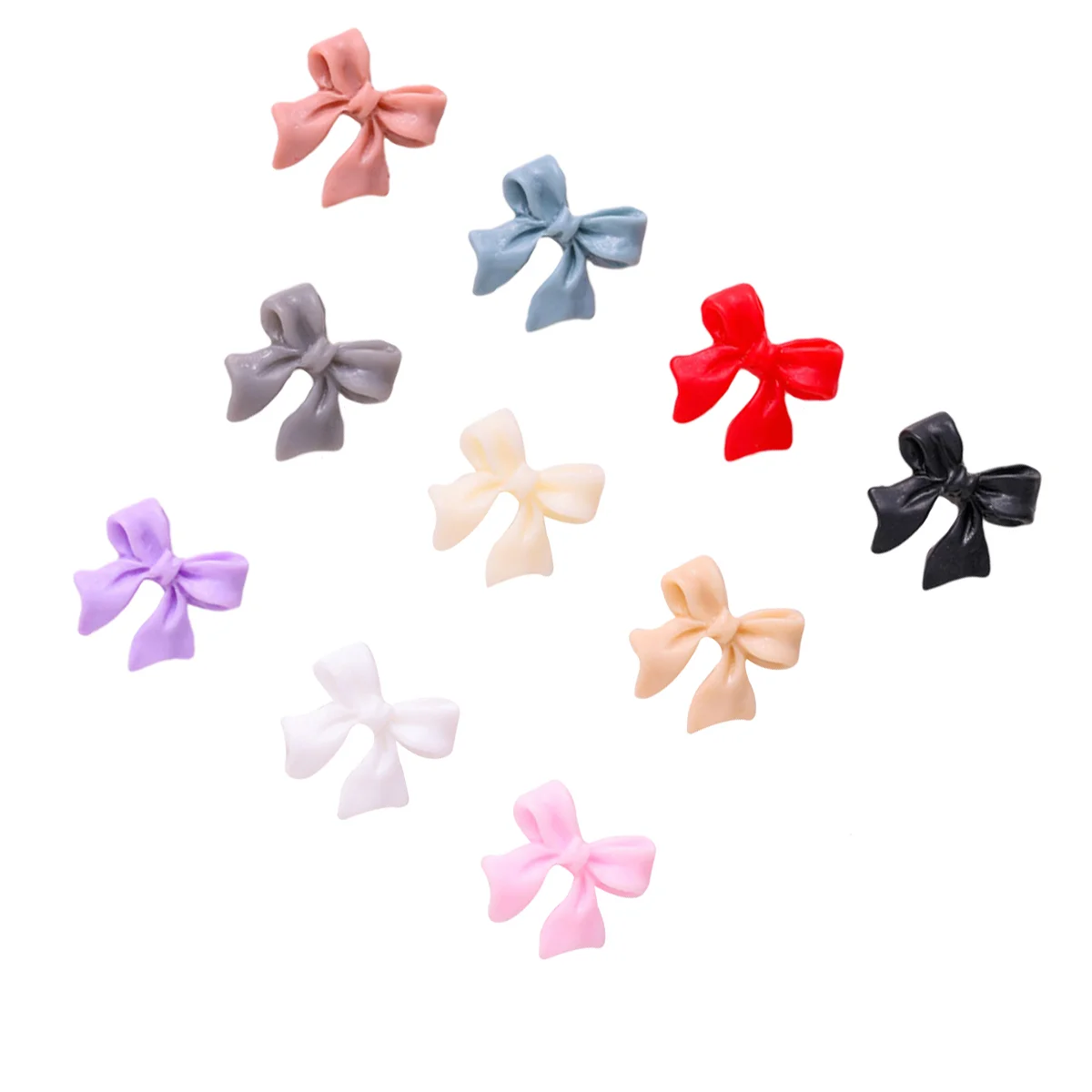 

100 Pcs Butterfly Bow Tie Nail Stones Flat Back for Crafts Phone Case Decorations Bright Color 3D Effect