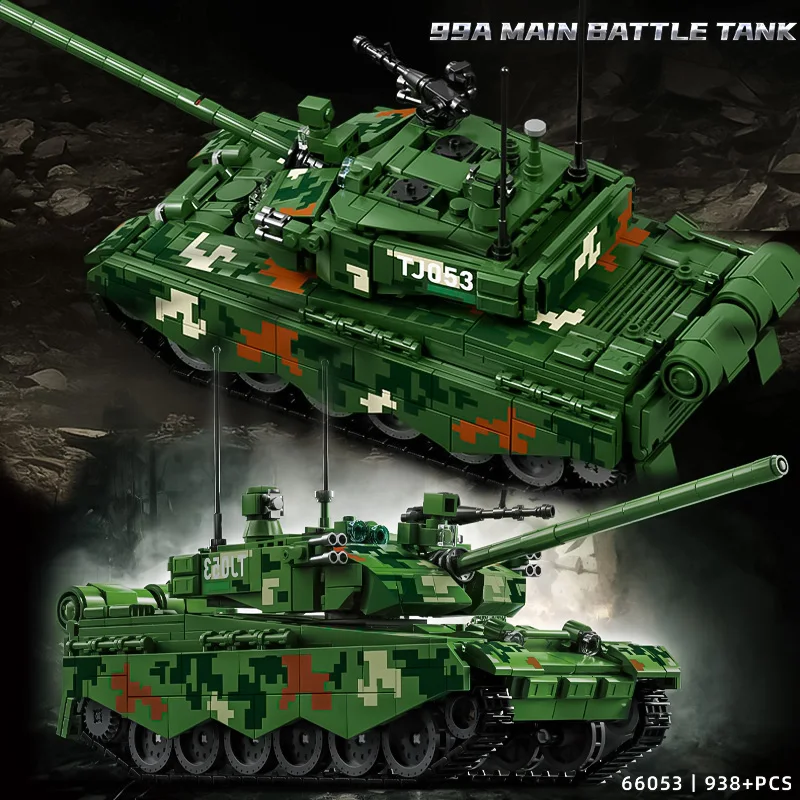 

Новый китайский танк 99, основной боевой танк, гигантский размер, строительная игрушка-головоломка для мальчиков, бронеавтомобиль 6-10 лет, сборная модель Второй мировой войны