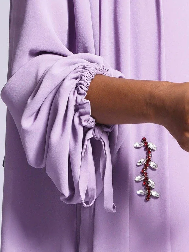 Eid musulman Abaya pour les femmes en mousseline de soie 1 pièce vêtements d'extérieur Cardigan Abayas diamant Caftan robes Kimono Cardigan Robe vêtements d'extérieur