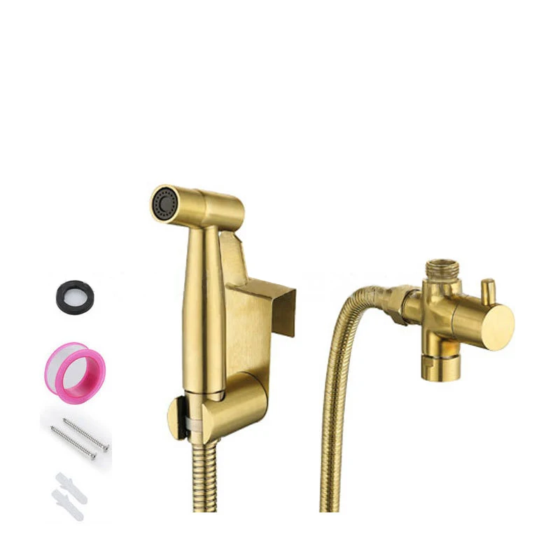 

Toilet Bidet Spray Brushed Gold Bidet Kit Stainless Steel Bidet Whole Set