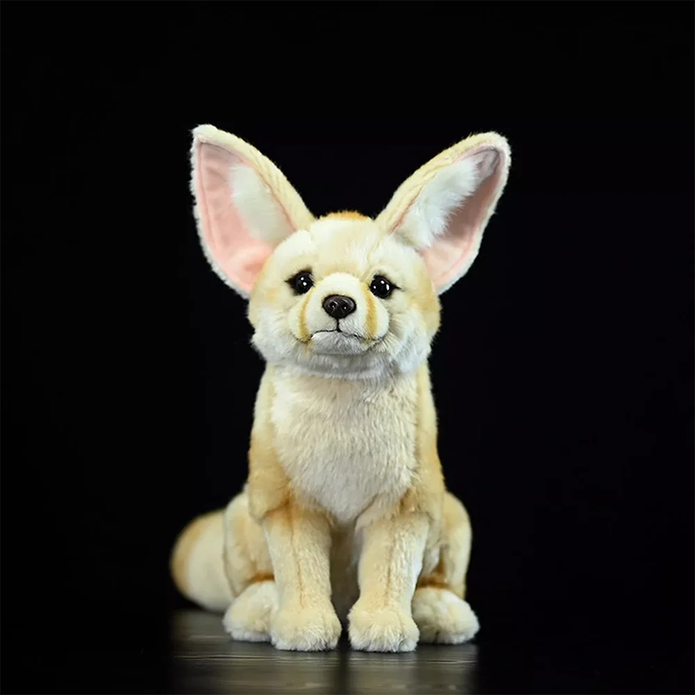 26CM Wysoki Miękki Lis Fennec Wypchane Zabawki Prawdziwe Duże Ucho Lis Pluszowa Lalka Prezent Urodzinowy Dla Dzieci