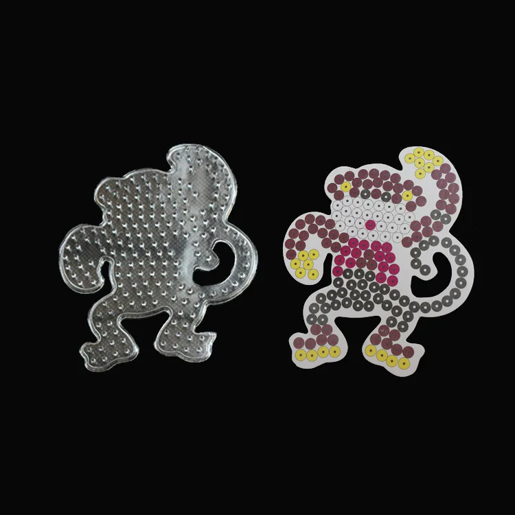 Yantjouet 5mm Mini pannello forato animale bordo modello trasparente bordo fai da te Pixel Art figura materiale Hama Perler perline per bambini