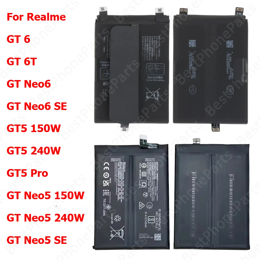 Battery For Realme GT6 GT5 Pro GT 6 5 Neo6 Neo5 SE BLPA87 BLPA51