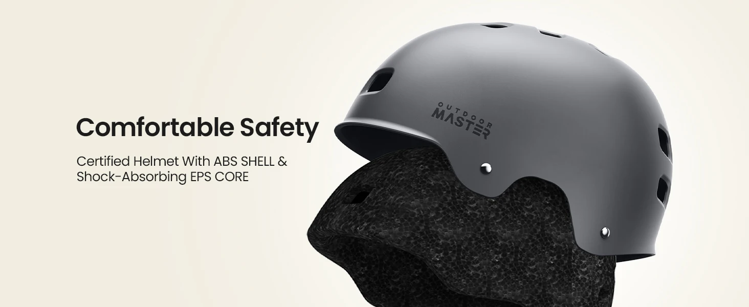 OutdoorMaster Skateboard-Fahrradhelm mit zwei herausnehmbaren Innenfutter, Belüftung, Multi-Sport-Scooter-Skatehelm, verstellbar für Erwachsene – Detail 2