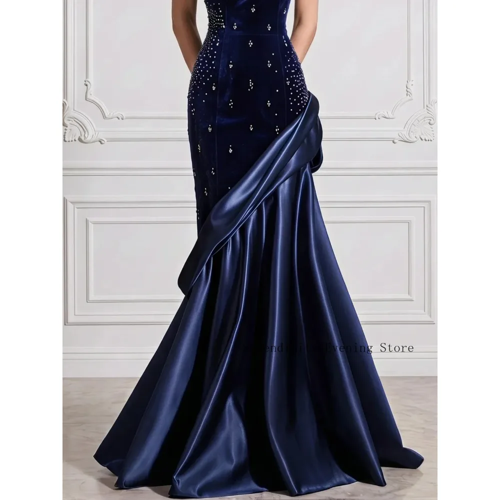 Customized One Shoulder Mother of Birde Dresses 2026 Velvet Rhinestone Women‘s Wedding Party Attire Gowns Elegant Evening Dress