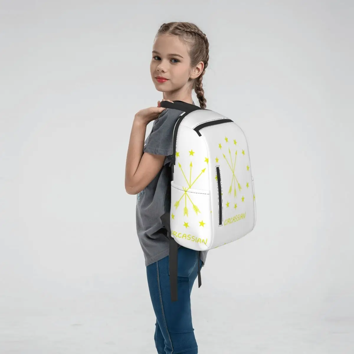 12 Stars Around 3 Arrows Adygea Flag Backpack Daypack Boys Girls BookBag School Bag Shoulder Bags for Men Women