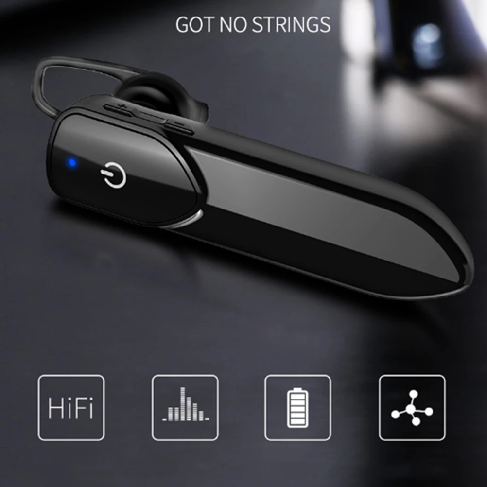 

Wireless Headset .2 Stereo Call Noise Sport Running Ear Hook Earbuds Compatible All Devices Black