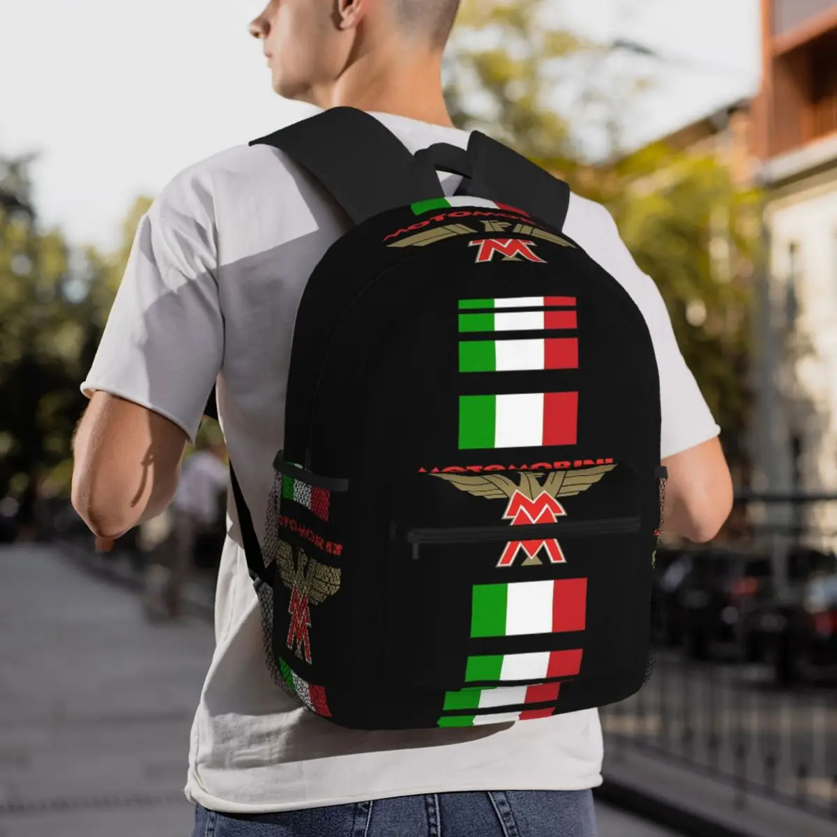 Itaila Moto Morini Motorcycles Backpack Daypack Large Capacity Boys Girls BookBag School Bag Shoulder Bags for Men Women