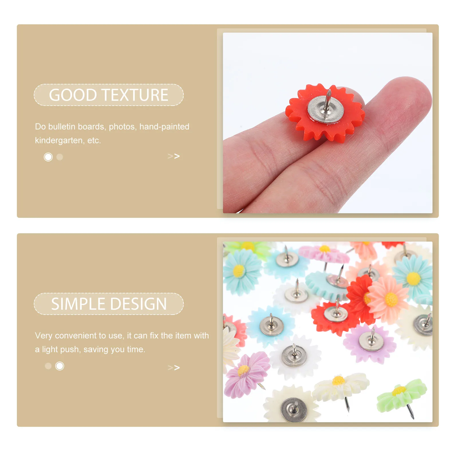 

30pcs Daisy Flower Resin Push Pins Decorative Thumbtacks For Bulletin Board Cork Maps Photos Calendars Handmade Travel