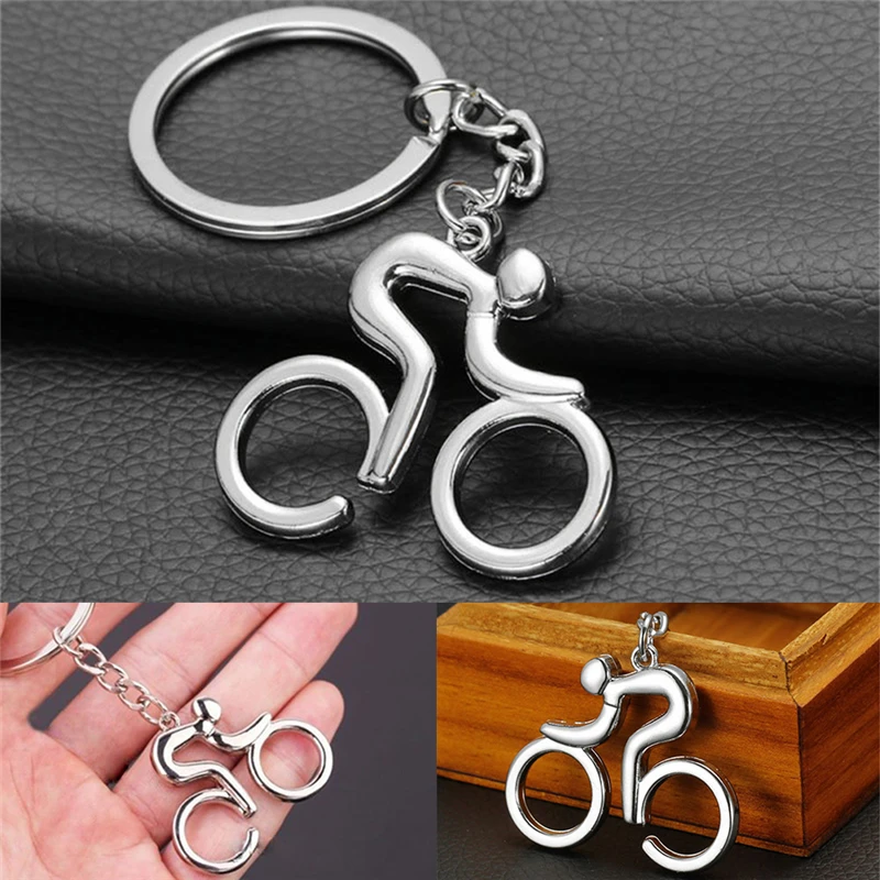 New Unisex Sports Riding Cycling Bicycle Bike Pendant Keyring Alloy Keychain