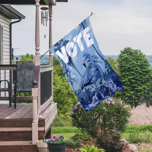 Blue Flamingo VOTE Banner for Kamala Harris VOTE Blue Flamingo with Converse GGP FFL EEN AAL HHM WZZ yyi
