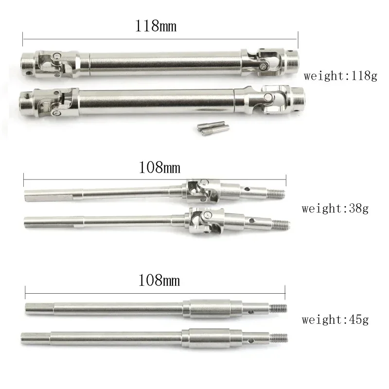 Rapport moteur d'essieux avant et arrière, transmission CVD, métal pour 1/10 FMS RocHobby Mashigan Atlas, mise à niveau automatique, sauvegarde