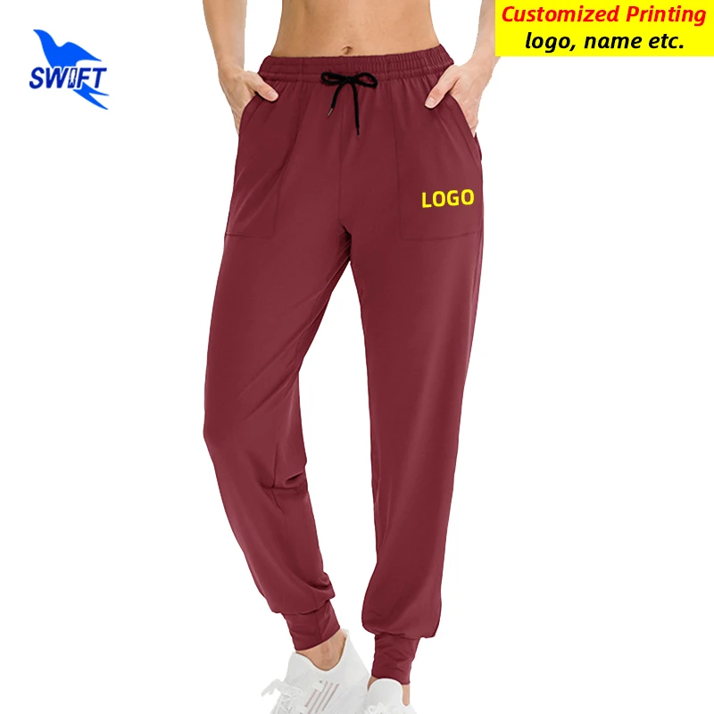 

Quick Dry Elastic Ankle Banded Yoga Pants Women Running Trousers With Pocket Loose Gym Fitness Workout Sports Bottoms Customized