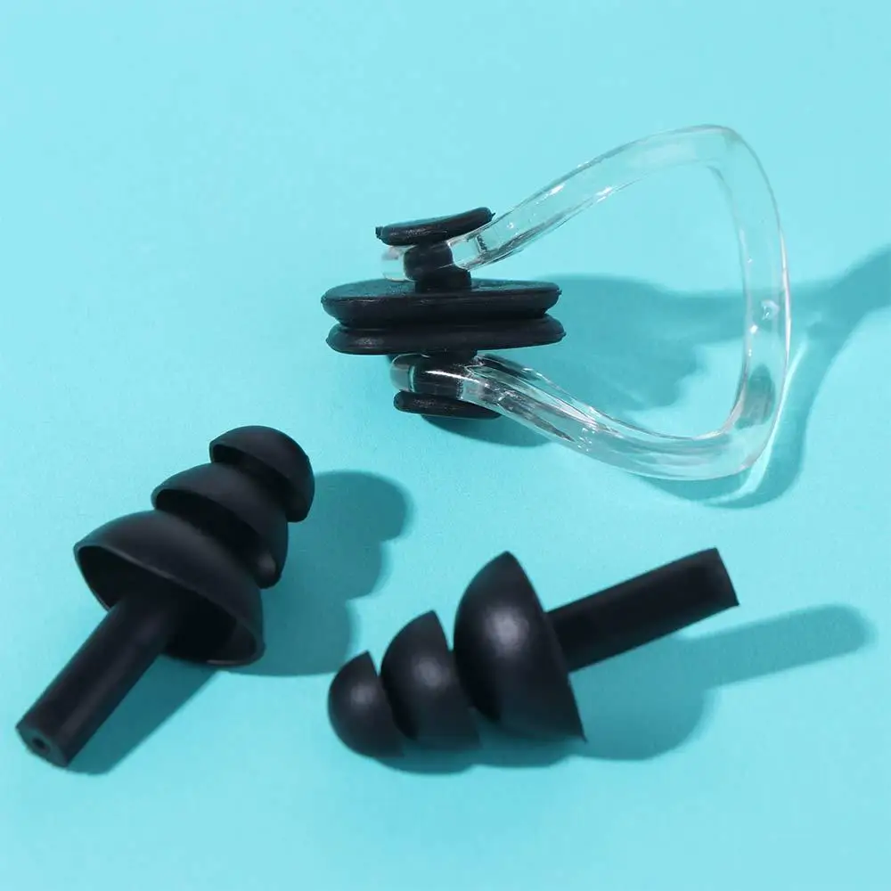 Soft Swimming Earplug Nose Clip Silicone Waterproof Silicone Noise Earplug Professional Comfortable Nose Protector Clip Water