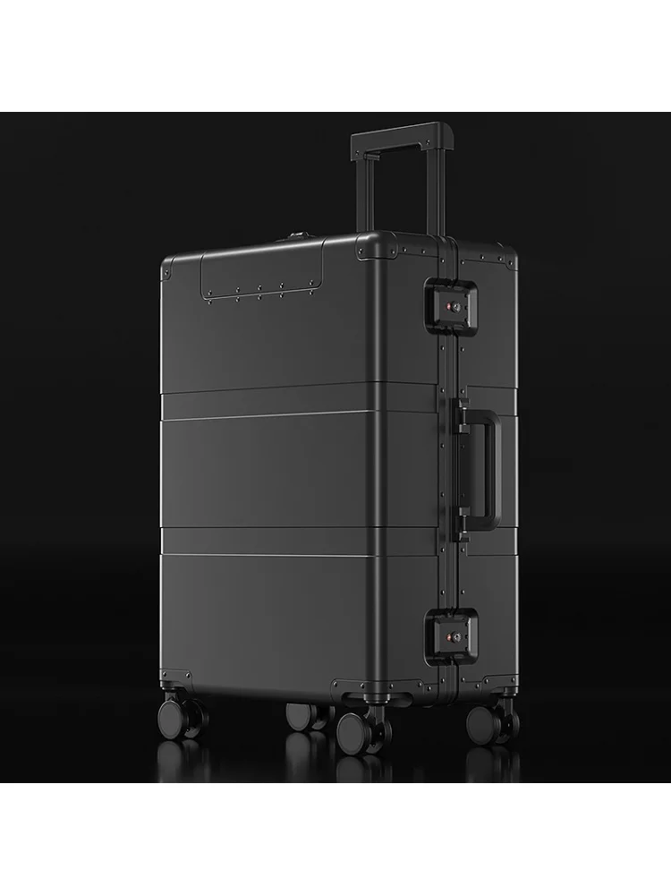 Suitcase All-Aluminum Magnesium Alloy Open Luggage Travel suitcase 20 High-End Suitcase 24Inch Business Trolley Metal Box