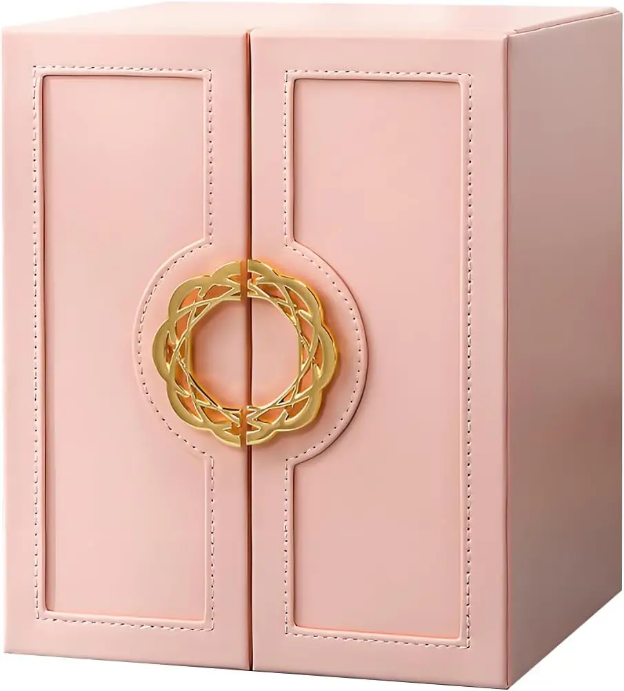 

Multi-Functional Jewelry Box, Leather Jewelry Storage Box, Organizer for Women's Rings, Necklaces, Earrings, and Bracelets