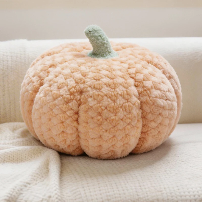 New Fashion Plush Pumpkin Pillow Soft Checkered Cushion Cute Colorful Pumpkin Plushies Throw Pillow for Sofa Bedroom Decor