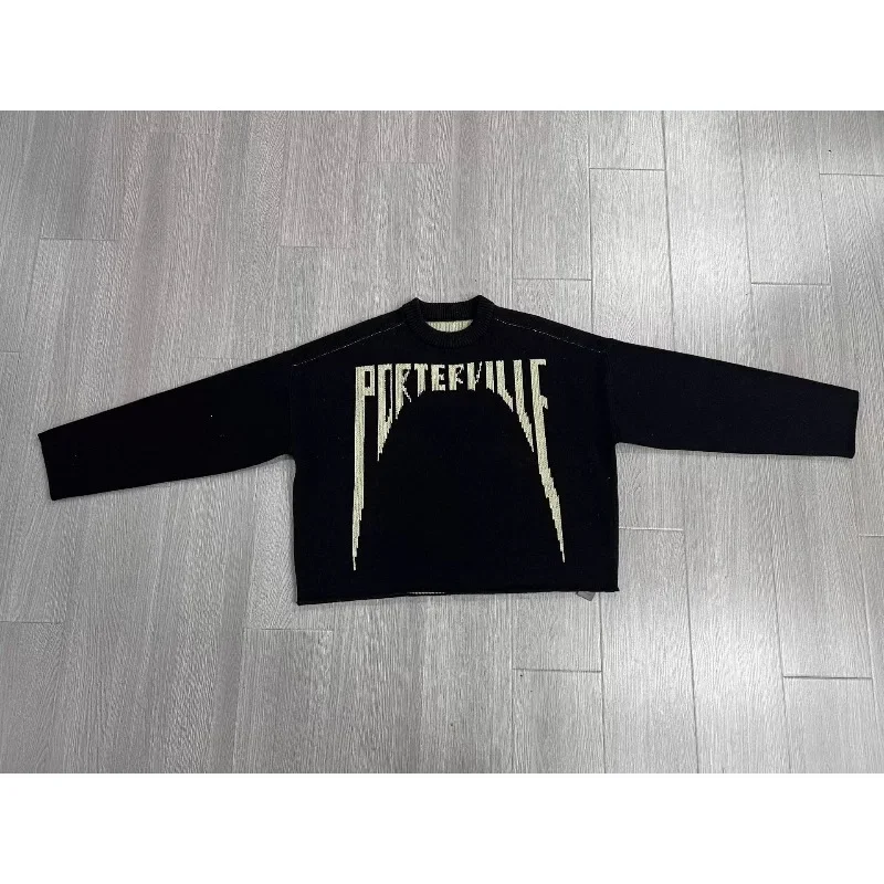 

High Quality Dark Style Letter Knit Oversized Sweater Men Women Versatile Comfortable Pullovers Men's Clothing