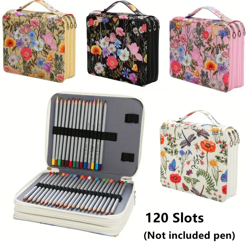 

Pencil Case 120 Slots Pen Case Bag for School Girls Pencillcase Large Capacity Stationery Pen Box Organizer Big Cartridge Kit