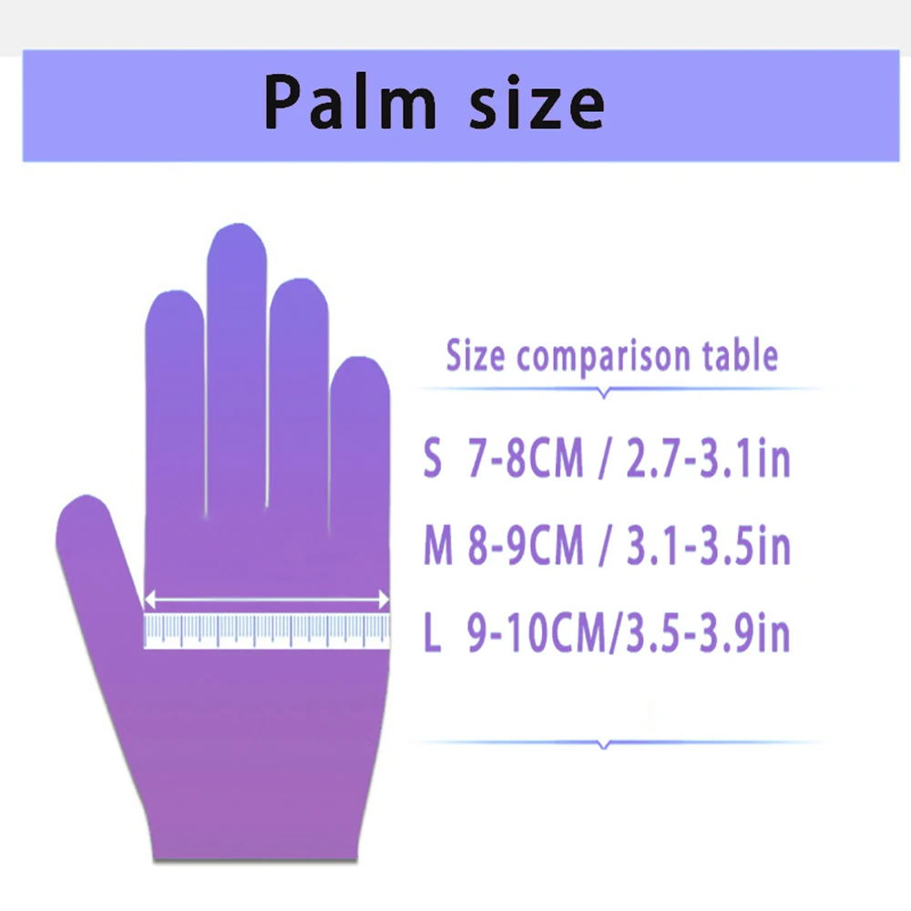 50/100pcs disposable purple nitrile gloves, food contact gloves, dishwashing oil resistant hair dye tattoo gloves