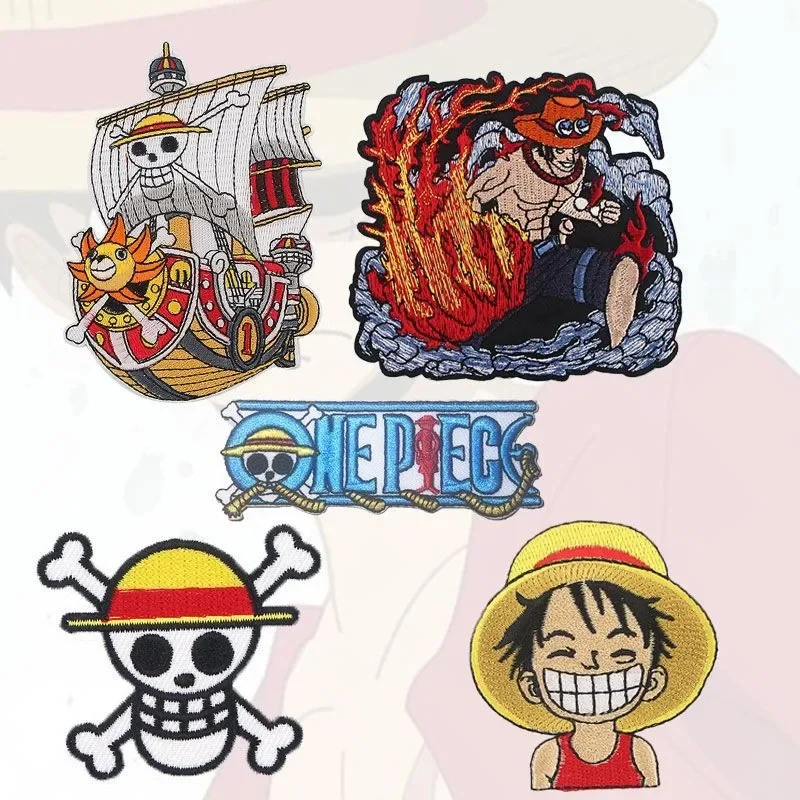 Een Stuk Luffy Cartoon Animatie Karakter Borduurwerk Strijkdoek Sticker Mode Kleding Diy Gat Patch Doek Sticker