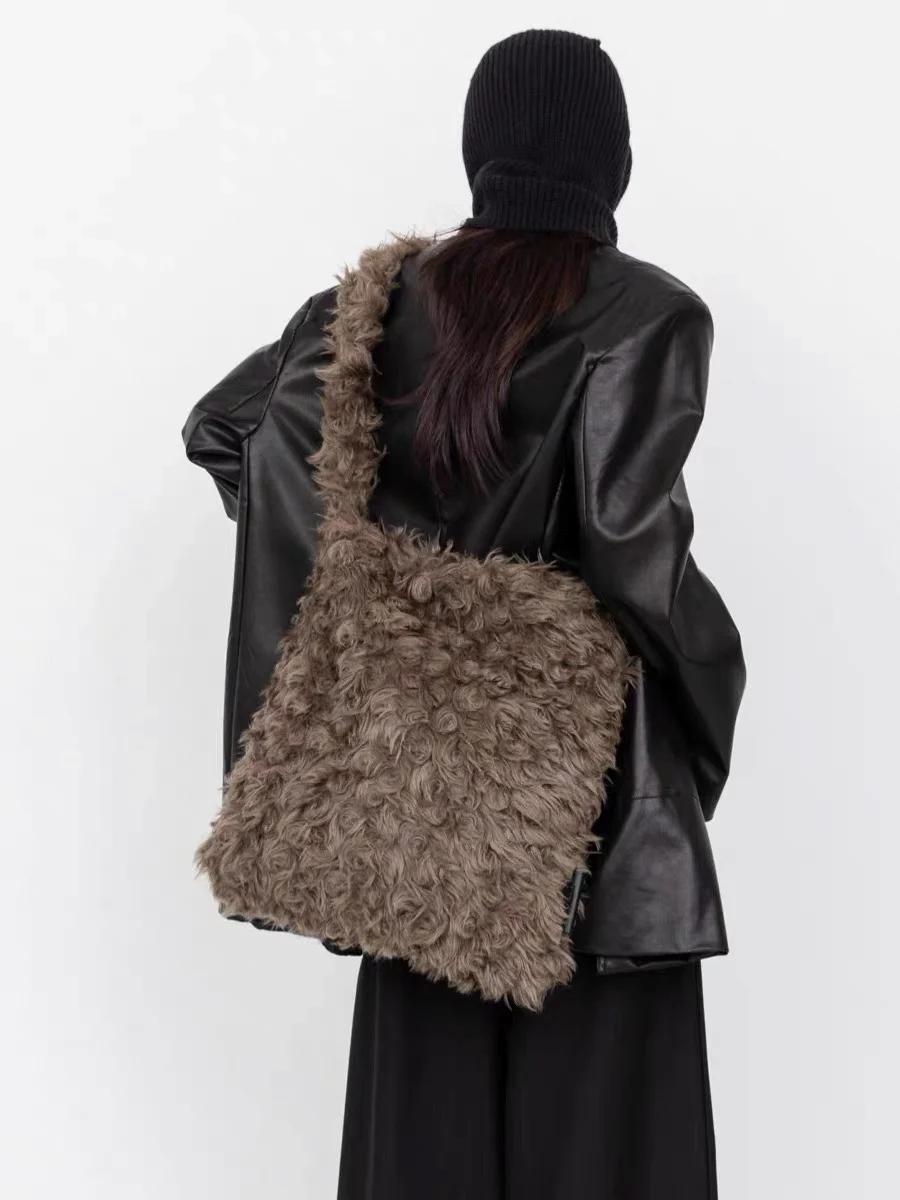 

Faux Fur Handbags for Women Fluffy Fuzzy Bags Purse Crossbody Shoulder Bag