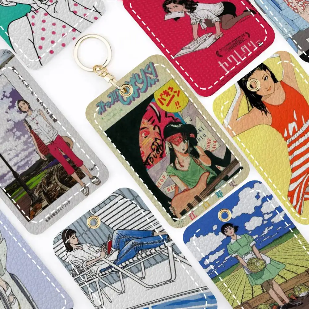 

Eguchi Hisashi Japan Beautiful Girl Card Holde Applicable To Credit Bus Card Soft Leather Rectangular Keychain Protective Cover