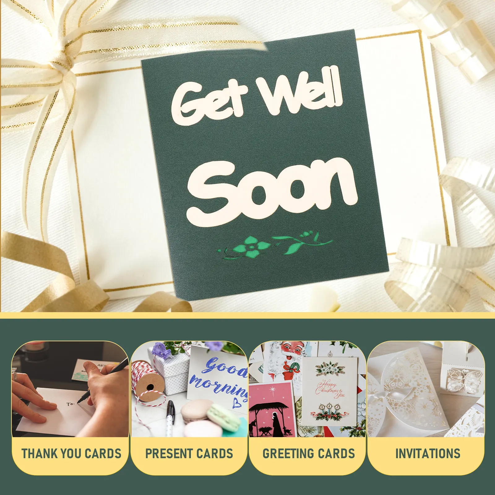 

1Pcs 3D Blessing Cards Quality Paper Smooth Edge Hand Greeting Card Get Well Soon Decorative Gift Card Surprise