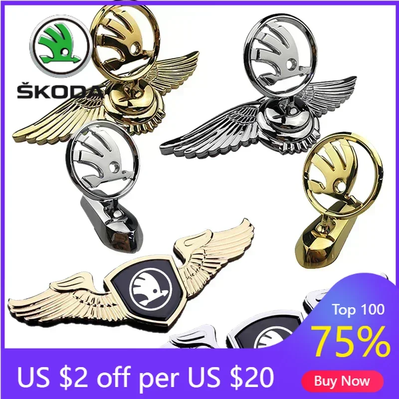 

For SKODA 3D Car Front Bonnet Sticker for SKODA Superb 2 Kodiaq A7 Fabia 1 Octivia RS Rapid Karoq Citigo Yeti Kamiq Vision SEmbl