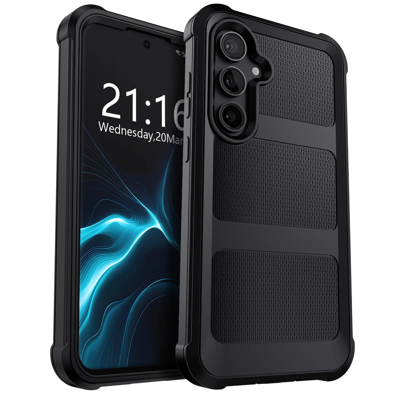 Funda negra para Samsung Galaxy S25 Ultra S25 Plus S25 5G, resistente a los golpes, resistente, protectora de doble capa, funda con Clip para cinturón