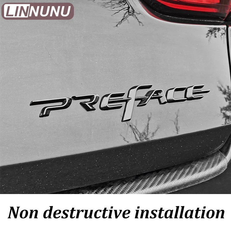 LINNUNU Car sticker For Geely PREFACE 2024 2023 Auto Personalized CMA Label Modified Rear Label Tailgate Decoration Accessories