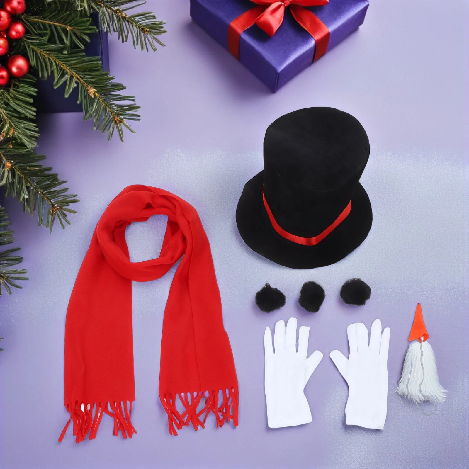 Kit de Costume de bonhomme de neige, tenue givrée d'hiver pour fête de vacances, ensemble d'accessoires, Costume de Cosplay de noël, 1 ensemble