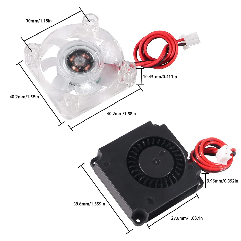 พัดลม40X40X10Mm 12V 4010 40มม.Extruder Hot End พัดลมทำความเย็น DC 12V Turbo พัดลมพัดลมวงกลมพัดลมสำหรับ3D ชิ้นส่วนเครื่องพิมพ์
