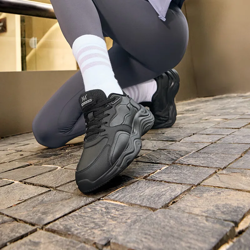 361 Degrees Women Running Shoes New Leather Surface Water-repellent Winter Thick-soled Skipping Rope Female Sneakers 682442215
