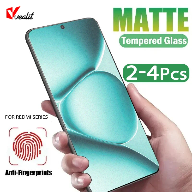 

2-4 шт. матовое защитное стекло с защитой от отпечатков пальцев для Redmi Note 15 14 13 12 11 Pro+ 4G 5G 14s 12s 11s, матовые защитные пленки для экрана