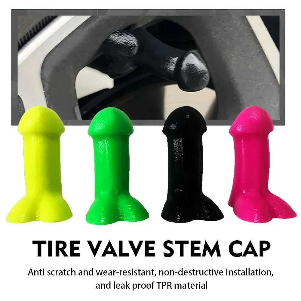 

4Pcs Prank Funny Shaped Tire Cap Car Wheel Tire Valve Stem Cap Dust Cover Fits Cars Trucks Bikes Motorcycles Accessories