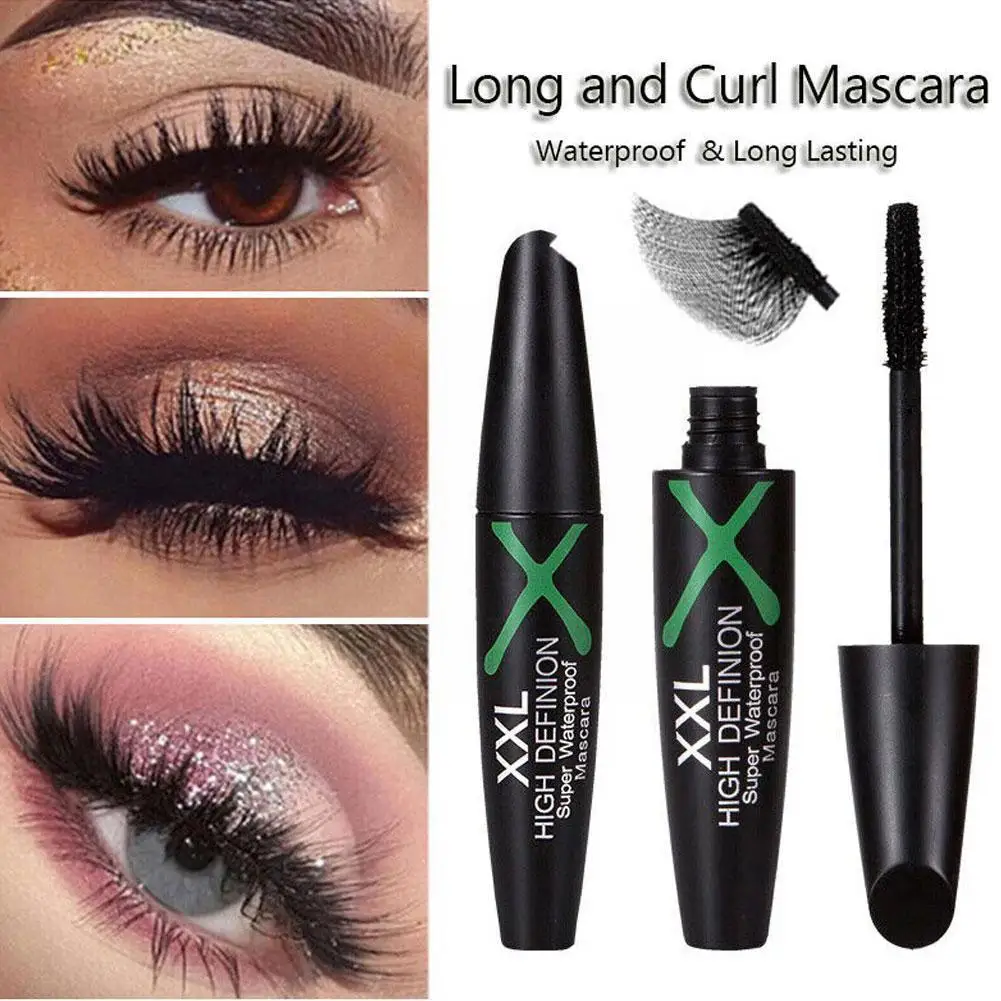 Fibra De Seda Cílios Alongamento Mascara, impermeável, duradouro, preto, longo Wat, S, D1x7