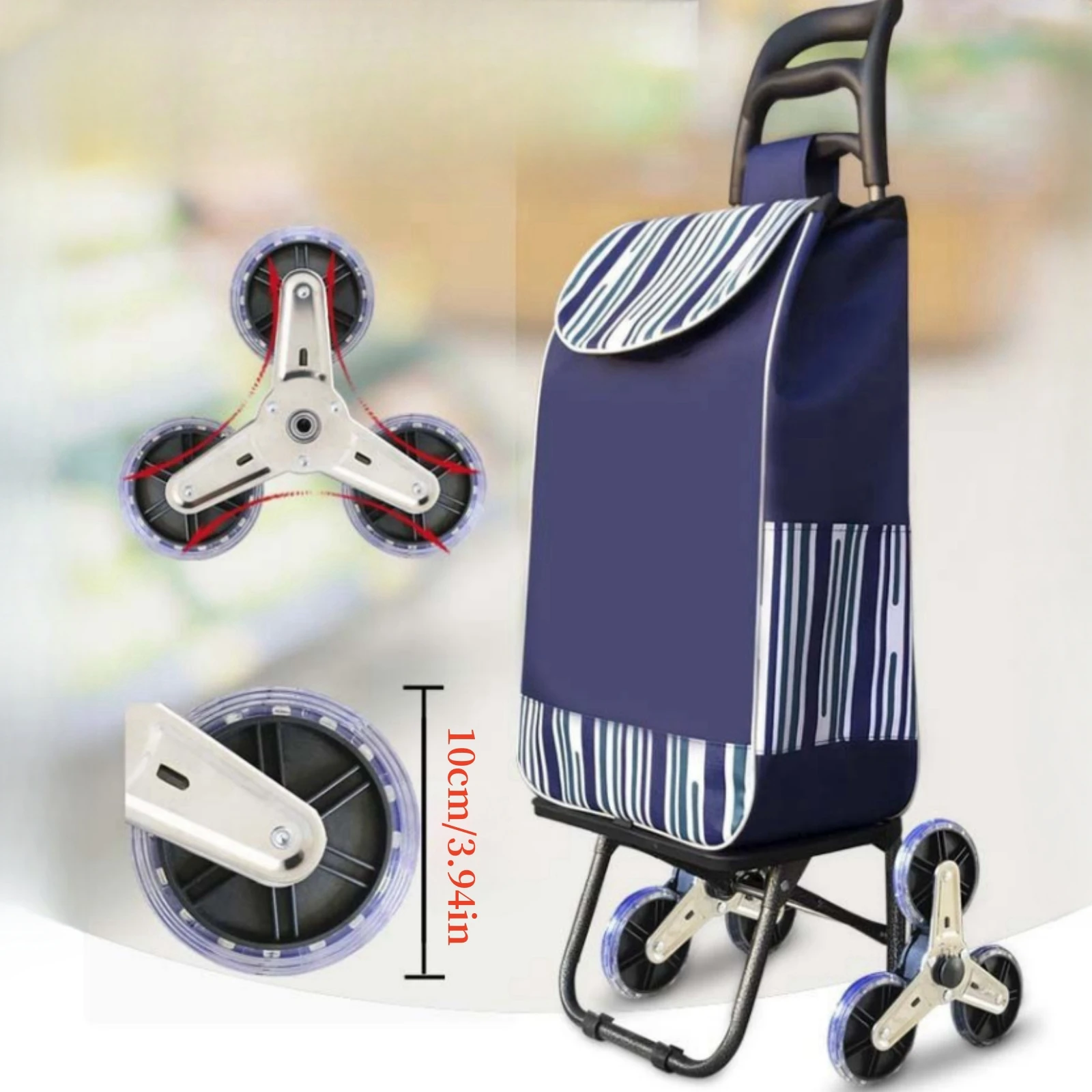 1 Piece Climbing Shopping Cart, Grocery Cart Small Trolley, Folding Trolley Trolley, Portable Household Small Trailer