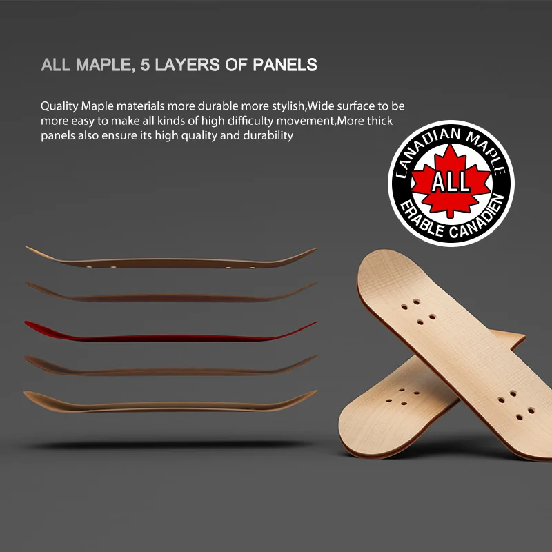 Finger Skateboard Five Layer Maple Finger Skateboard Desktop Creative Puzzle Stress Relieving Toy