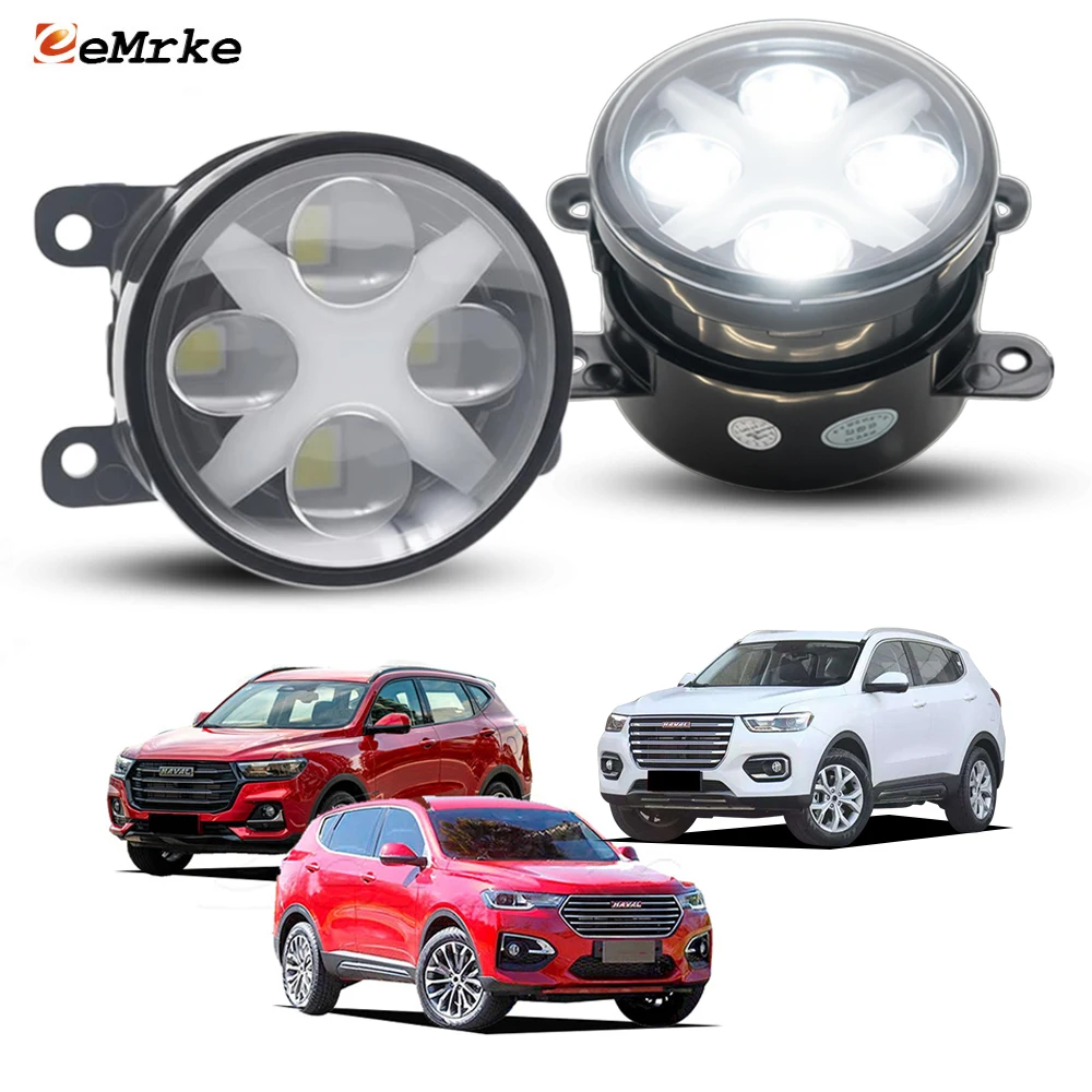 LED Fog Lights 40W Pair For Haval H6 2G 2018 2019 2020 2021 X-shaped Daytime Running Lamp Car Front DRL Daylight 4116100XKZ96A